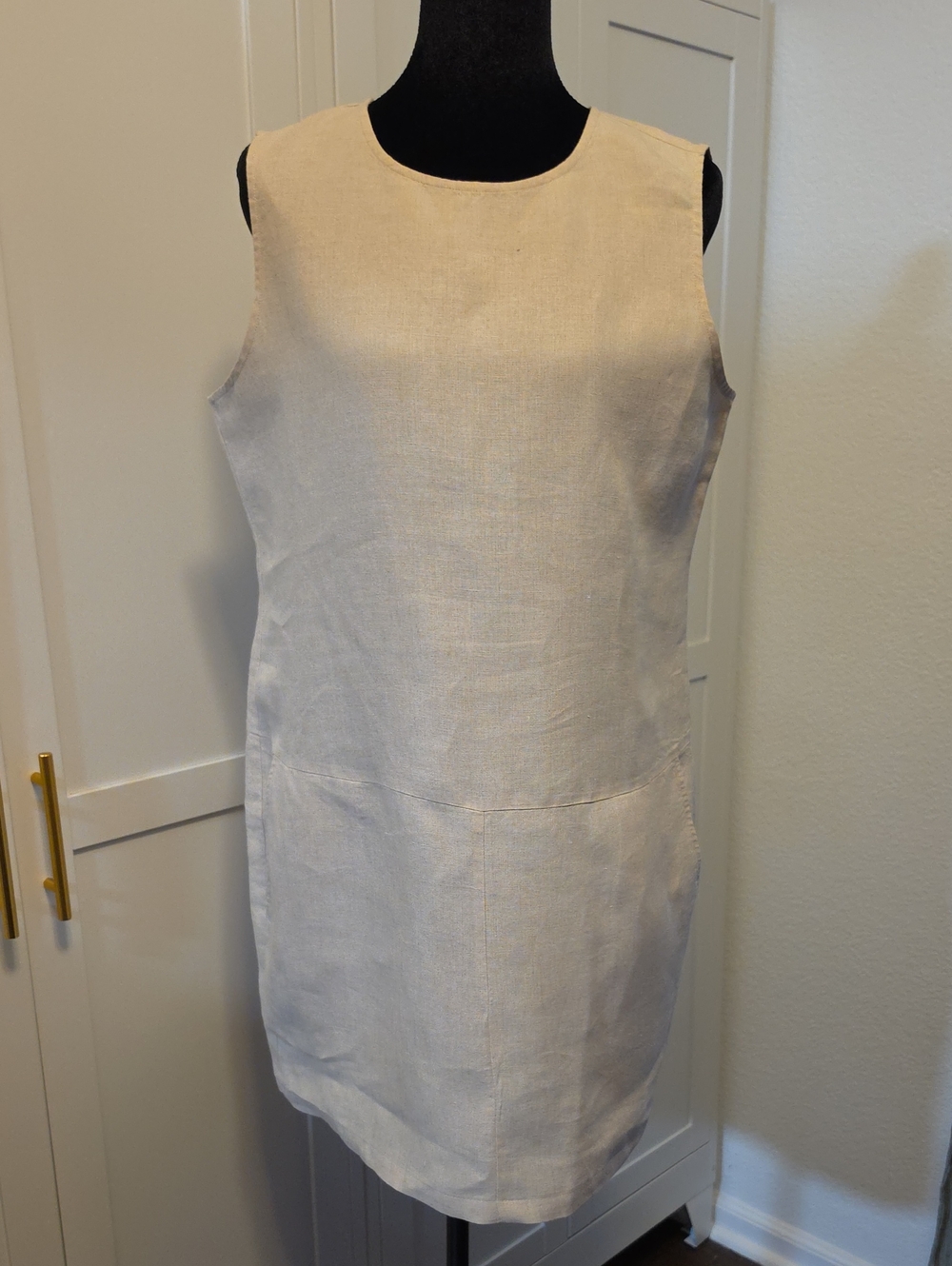 Eileen Fisher 100% Organic Linen Dress Natural Color